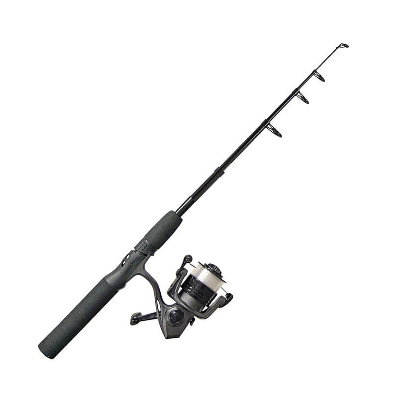 Zebco Ready Tackle Spinning Reel and Telescopic Fishing Rod Combo, 17-Inch to 5-Foot 6-Inch Telescopic Fishing Pole, Size 20 Fishing Reel, Pre-Spooled 8-Pound Fishing Line, 53-Piece Tackle Kit,Black - Image 1